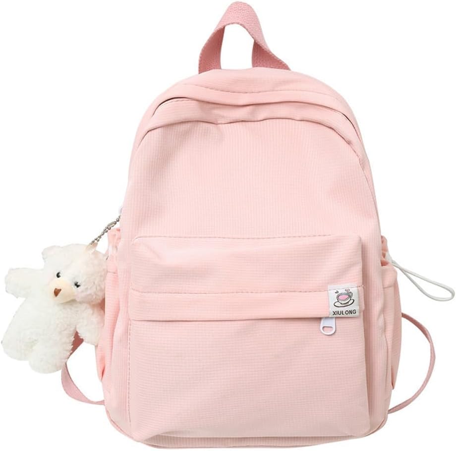 ALTALIVA Mini Kawaii Cute Aesthetic Shoulder Backpack for Women Laptop Daypack Traveling Daily Routine Bag (Pink)