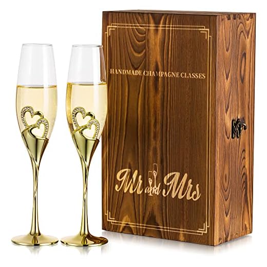 Set 2 Bicchieri Champagne Incisi Mr e Mrs