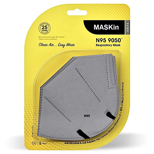 Image of MASKIN PP Non-woven Reusable N95 Mask for Men and Women - Pack of 5.