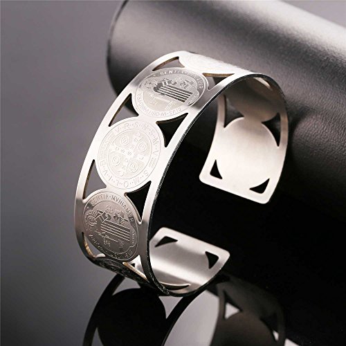 Pulseira U7 masculina e feminina de aço inoxidável/banhado a ouro 18 K com punho largo grosso, joia