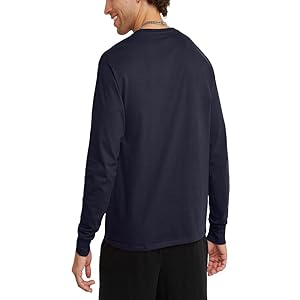 Champion Men's Long Sleeve T-shirt, Classic T-shirt for Men (Reg. Or Big & Tall)