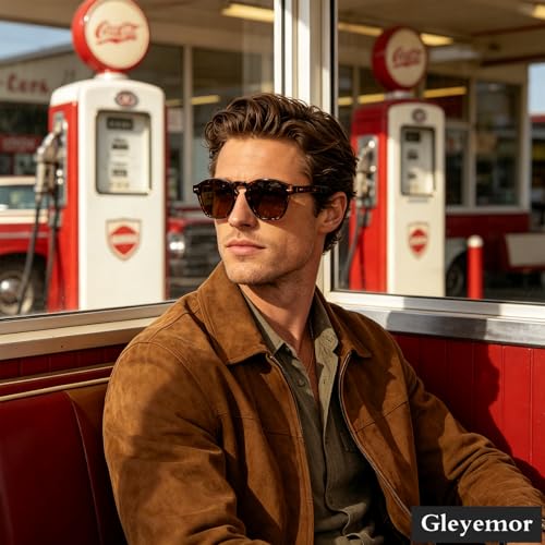 Image of Gleyemor Fashion Sunglasses for Men Women Tortoise Shell Sunglasses Trendy Unisex Style UV400 Protection Shades