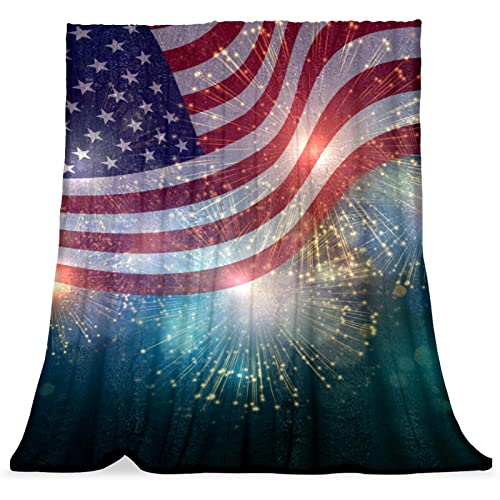Couvre-lit confortable et doux pour garçons filles motif drapeau