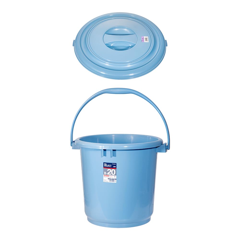 青色装飾の陶器製バケツ Amazon.co.jp: ポリバケツ本体 青 （20リットル） B－20