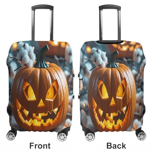 Pumpkin Lantern Travel Luggage Cover Washable Anti-scratch Suitcase Protector Dustproof Protective Cover Case for Wheeled Luggage Fits 19-32 Inch Luggage3