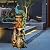 LuxenHome Outdoor Water Fountains, 44" Resin Pedestal Peacock and Urns Garden Water Fountain Outdoor with LED Light, Tall Fountains Outdoor for Garden Patio and Backyard, Brown/Teal Peacock Fountain