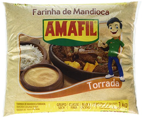 Amafil Toasted Cassava Flour 35.2oz | Farinha De Mandioca Torrada 1kg (PACK OF 02)