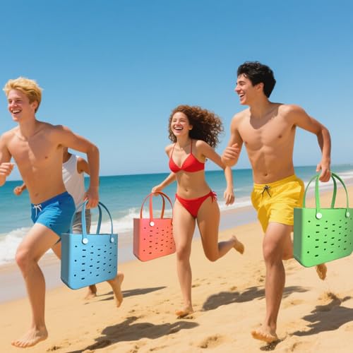 Rubber Tote Bag Large Beach Bag Waterproof Outdoor Tote Bag Washable Tote Portable Travel Bag Open Handbag4