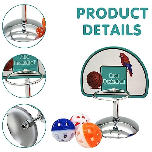 DONGKER Parrots Basketball Set,Stainless Steel Bird Training Toys for Parrot Finches Lovebirds Canaries Budgie,Cockatiel,Macaws - Image 2