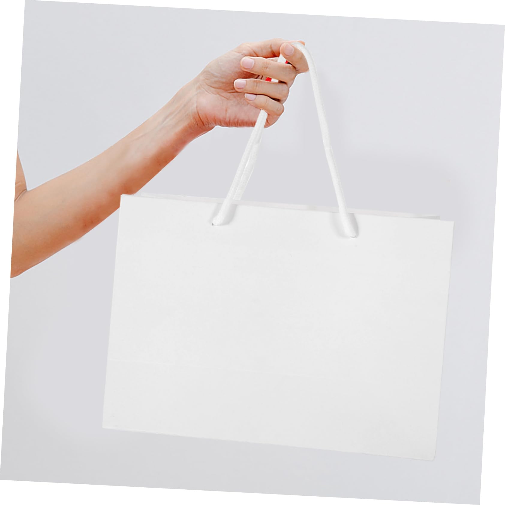 Amosfun 20 Stück Teiliges Geschenktüten aus Weißem Kraftpapier mit Henkel Wiederverwendbare Party Treat Bags für Geburtstag Hochzeit Shower Vielseitige Geschenkverpackung für Süßigkeiten