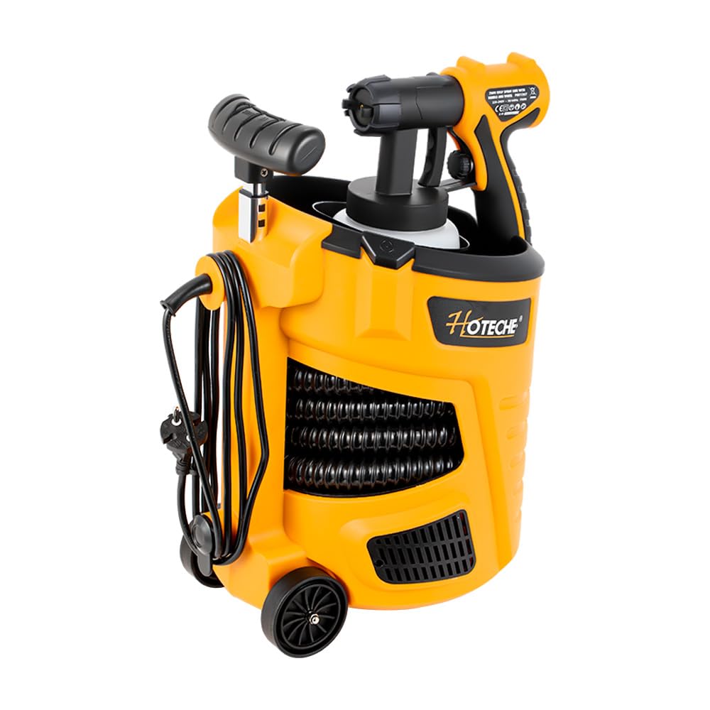 Hoteche Pistola a spruzzo elettrica HVLP da 700 W, 800 ml, ugello da 2,5 mm, 1000 ml/min, tubo da 3 m, spruzzatore di colore