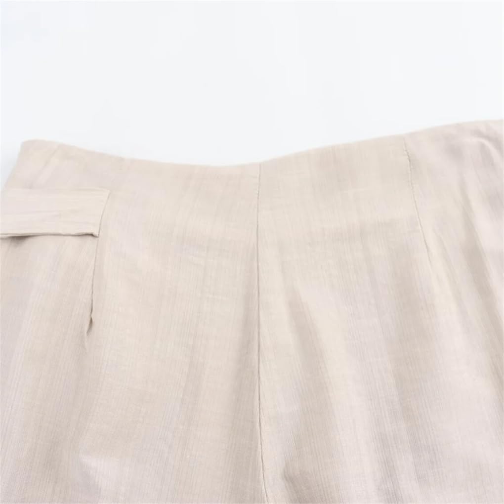Women's Pleated Solid Bow Side Tie Straight Pants