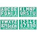Produktbild Linex 8550 Schriftschablonen 4-teilig, Standard, Schrifthöhe 50 mm, Groß-/Kleinbuchstaben, Ziffern, Symbole
