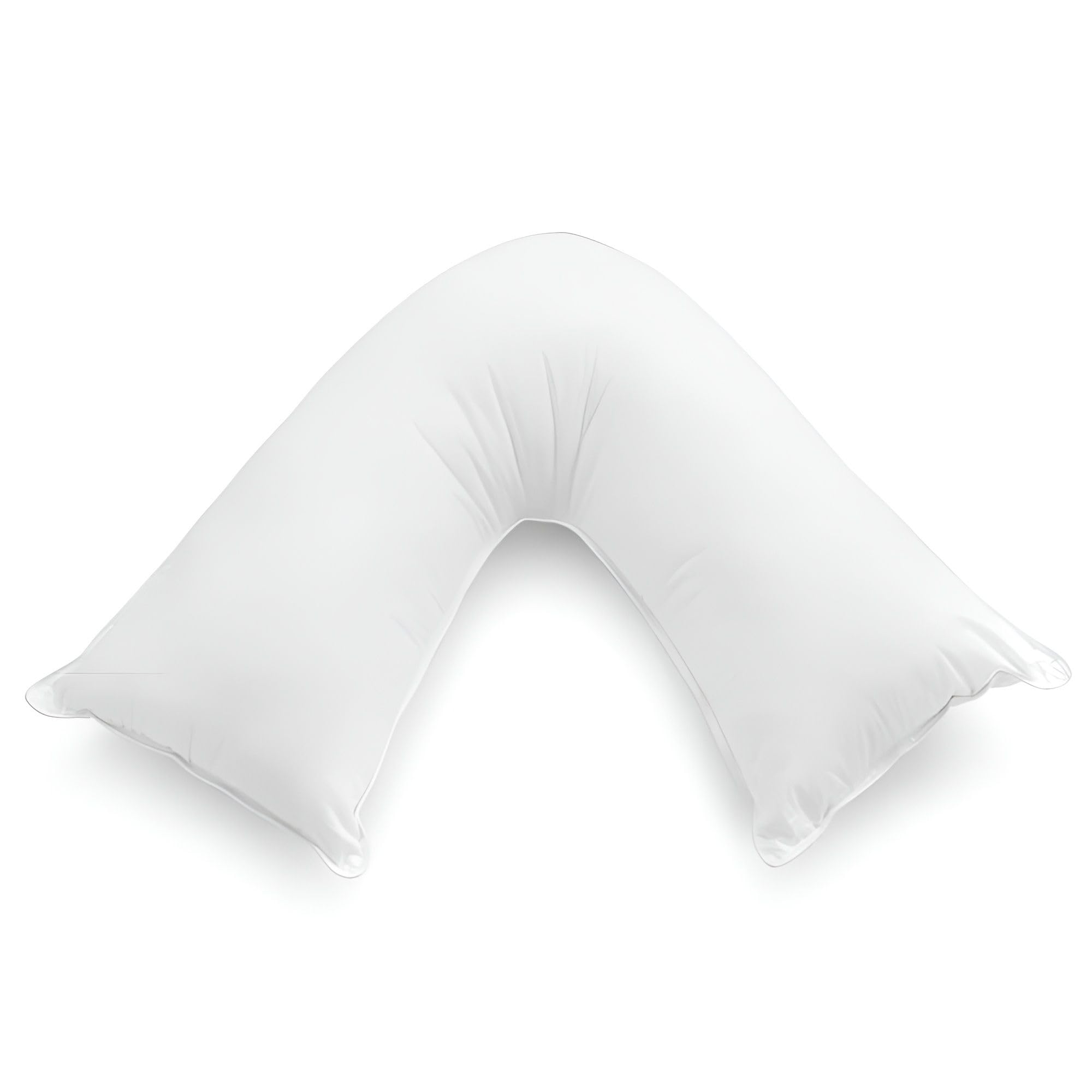 Comfortesy White Hollowfibre V Shaped Pillow | Extra Filled Back Support Orthopedic Pregnancy Nursing Maternity Pillow (75 X 35Cm)