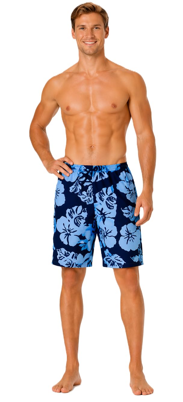 Bugatti – Bañador para hombre, diseño de flores en color negro y jade o rojo y gris claro