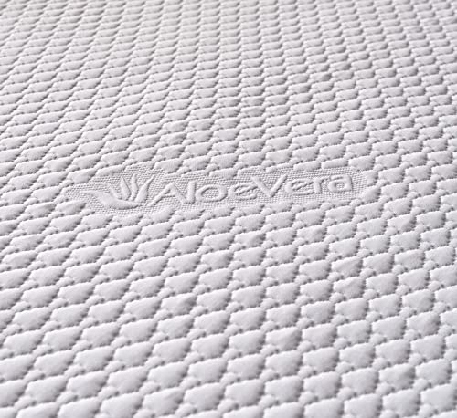 100% Waterproof Mattress Protector | Organic Cotton And Aloe Vera Blended Bed Protector | Naturally Cooling Thick Pad | Deep Pockets Fitted Encasement | Noiseless | Urine Proof #TOP2