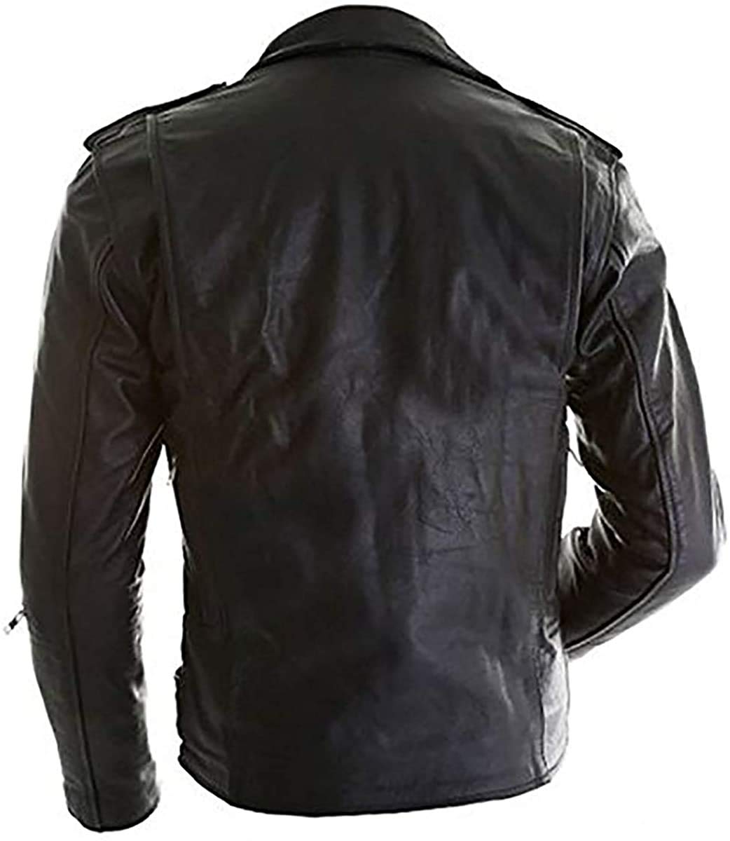 Brando Vintage Cafe Racer - Chaqueta de piel para hombre