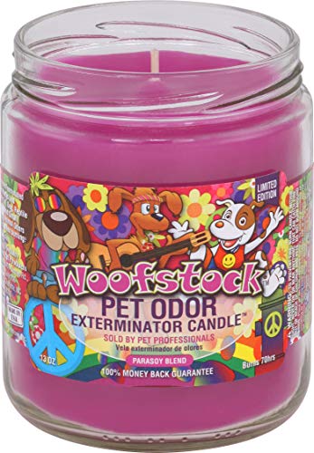 Image of PET Odor Exterminator WOOFSTOCK DEODORIZING Dog and CAT Candle, 13-OZ JAR