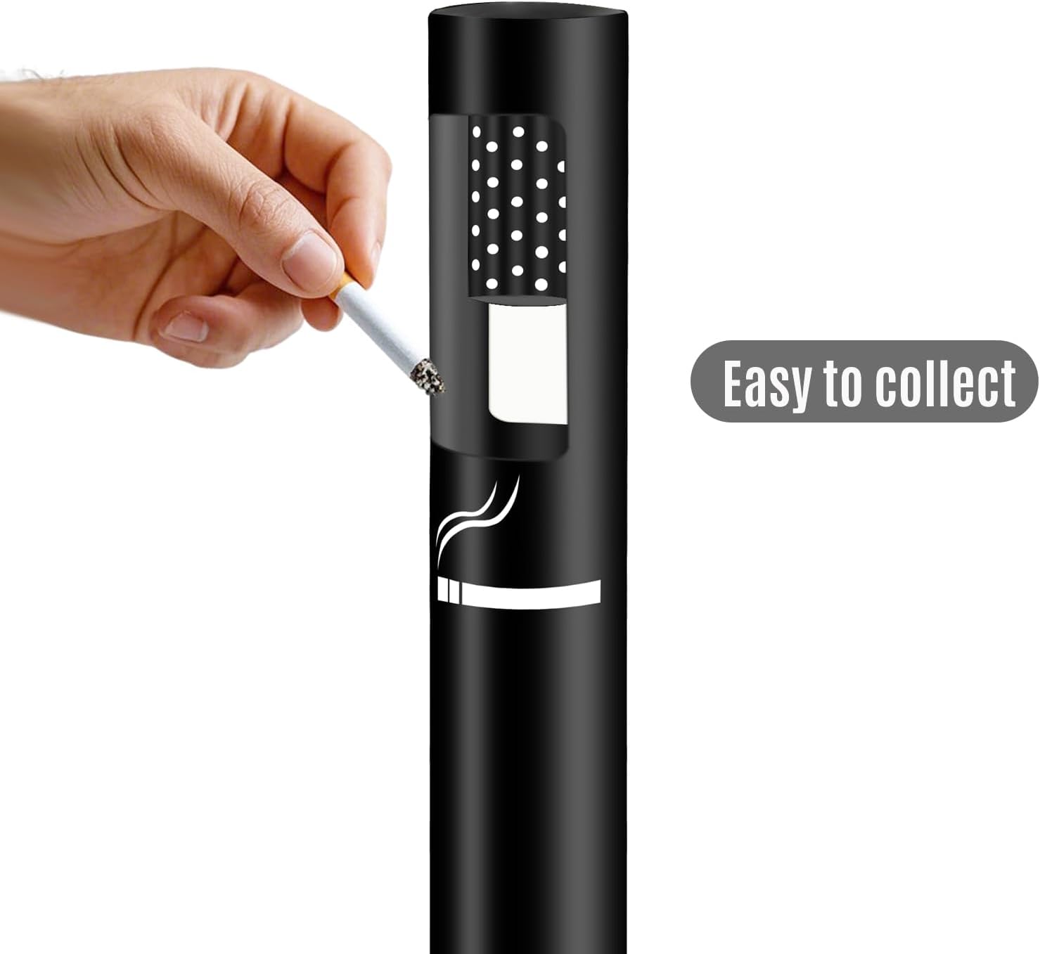 Steel Cigarette Butt Receptacle Disposal Outdoor Outside Patio, Offices, Home, Restaurants, Convenience Stores, Backyard/Outdoor Ashtray Cigarette Butt Receptacle
