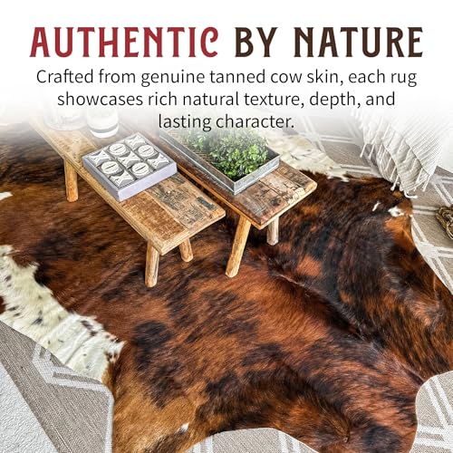 Tapete de Cuero Natural 5x7 ft Brindle miniatura 4