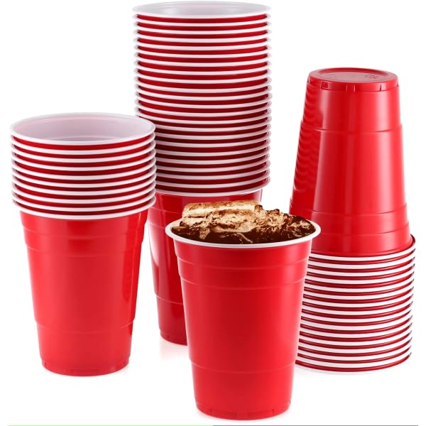 50 bicchieri da vino in plastica con glitter dorati, 170 ml