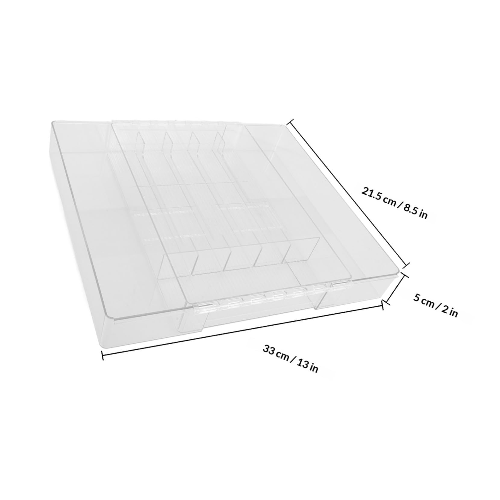 jojofuny Ausziehbarer Acryl Besteckkasten mit Schubladeneinteilung Transparenter Küchenbesteck Organizer für Schubladen Multifunktionaler Fächer Organizer für Schmuck