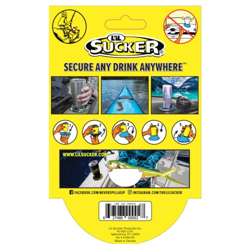 Lil Sucker Slogan Suction Ring Cup Holders, 4 Pack, Drink Secure Coasters, Non-Tipping, Anti-Spill Beverage Companions, Ideal For Sup's Boats Trucks Rvs Atv's Vans Outdoor & Home #TOP1