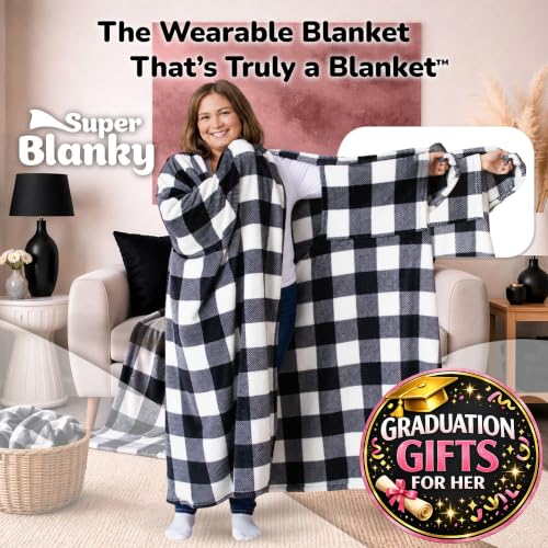 Image of Super Blanky Wearable Blankets for Women & Men, Graduation Day Gift for Her, Cozy Gifts for Women, Wife Birthday Gifts Ideas