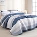 Litanika Set Biancheria Da Letto Super King Size (3 Pezzi): Leggero, Soffice, Righe Blu E Bianche - Adatto A Tutte Le Stagioni - 2