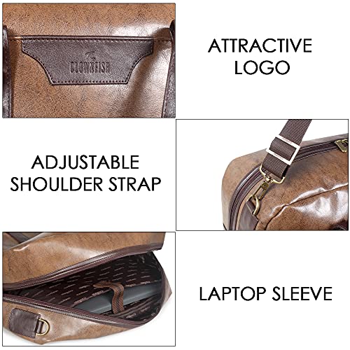 Image of The Clownfish Romer 27 litres Unisex Faux Leather Travel Duffle Bag (Brown)