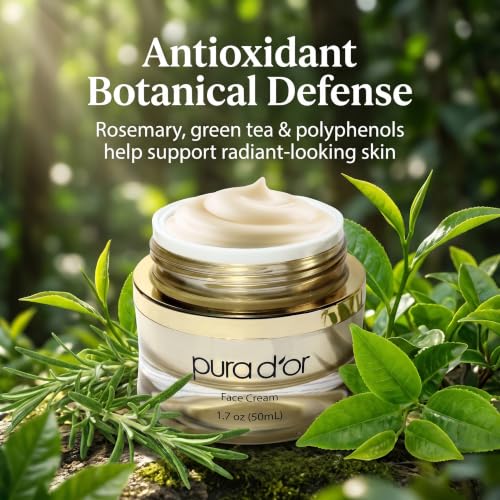 PURA D'OR 1.7 Oz Radiant Glow AM Face Cream - Methylene Blue, Polyphenols, Flavonoids, Apple Stem Cell Extract - Aloe Vera Base Anti-Aging Morning Moisturizer - Daily Facial Treatment For Women & Men - image 2