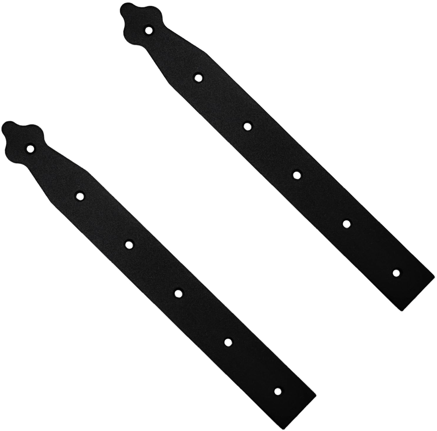 Pack of 2 x 300 mm Dummy Hinge Heads, Black Steel, Vintage False Strap Hinges, Weather Resistant, Rust Proof Powder Coating, Ideal for Indoor or Outdoor Use On Gates, Sheds, Gazebos, Wardrobes, Chests
