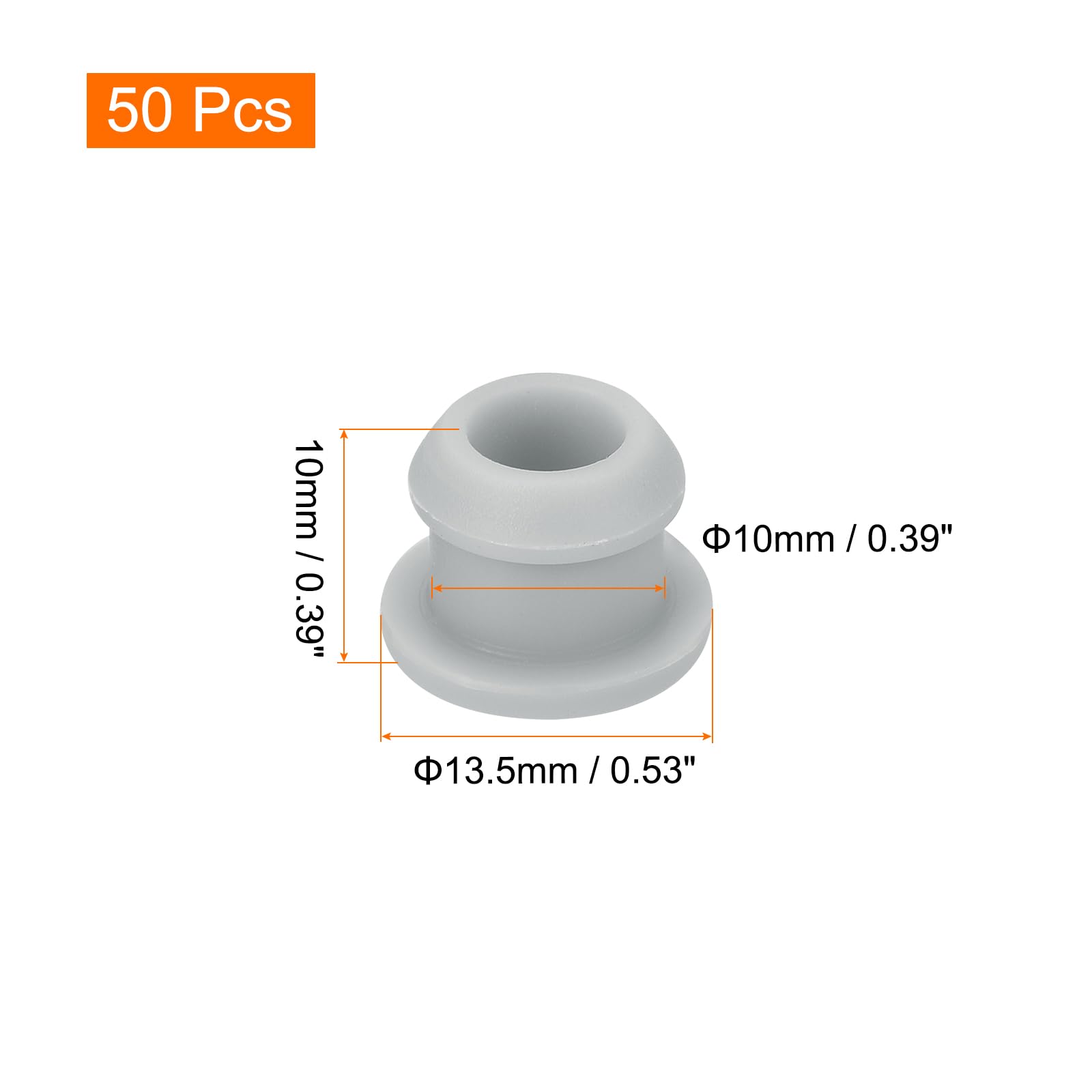 QUARKZMAN 50pcs Tapones de Silicona, Tapa para Ocultar Agujero de 10mm, Cubierta Impermeable de Bloqueo Sellado Suave Panel Redondo para Mubles Tubos Botella Cocina Baño Laboratorio, Gris