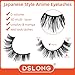 DSLONG 10 Pairs Wet Look Manga Lashes 3D Multi layered Spiky Lashes D Curl Long Eyelashes Strips Fluffy Faux Mink Lashes Extension For Japanese Anime Cosplay Makeup (SA02)