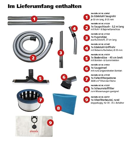 Starmix uClean LD-1435 PZ Nass-/Trockensauger mit 35 L Edelstahlbehälter