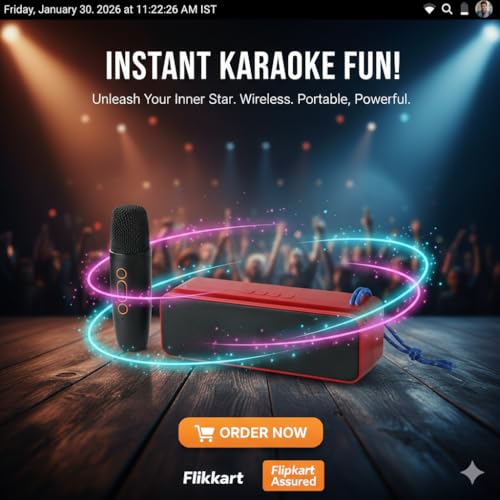 Image of PerfX Trending Wireless Karaoke Speaker with Mic,10W Output,TWS & Type C Fast Charging 8 W Bluetooth Speaker