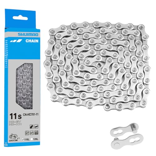 Chaine de Velo 11 Vitesses, Cycle RéGlable Professionnelle, Pratique 116 Maillons, Argenté Pince Derive Chaine Vtt, Compatible 11 Vitessesde Rechange y...