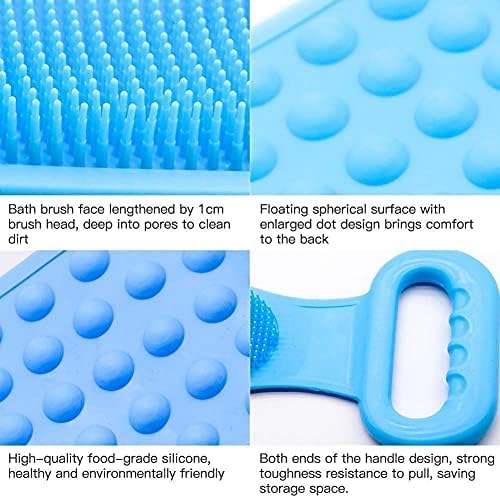 Figure Silicon Body Back Scruber - Blue Double Side Bathing Brush for Skin Deep Cleaning Massage | Exfoliating belt for dead skin removal for shower | Back body scruber Figure Silicon Body Back Scruber - Blue Double Side Bathing Brush for Skin Deep Cleaning Massage | Exfoliating belt for dead skin removal for shower | Back body scruber