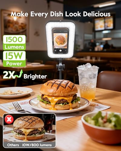 Image of Magnetic Ring Light with Stand and Phone Clip, 62 inch Tripod for iPhone with Light, 6000mAh Phone Tripod with Light for Video Recording, TikTok, YouTube, Vlogging, Selfies, CRI>95