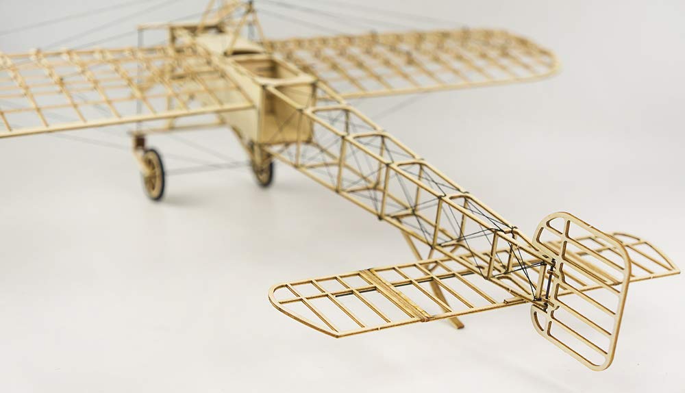 Torcster 214341 Bleriot XI 1:23 Holzbaukasten Standmodell Modellflugzeug Bausatz DIY, gelaserte Balsa Sperrholz Holz Bauteile Holzmodell Flugzeug