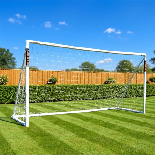 Football Flick 12ft x 6ft Garden Goal - 2 Year Guarantee - The Best uPVC Football Goal for Gardens - All Weather Protection - Integrated Locking System For Easy Assembly