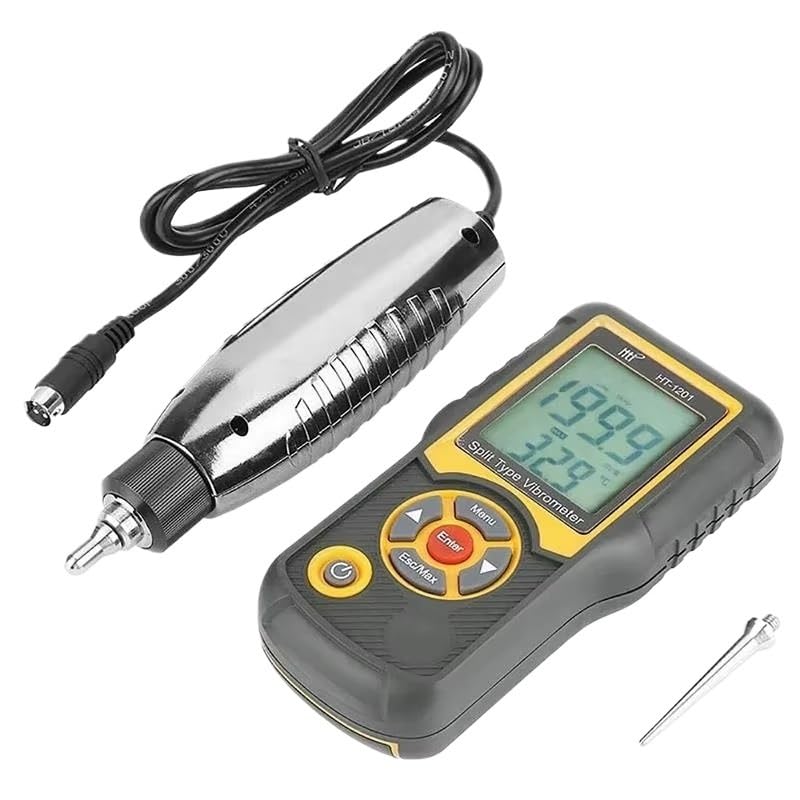 Analizador de vibraciones portátil HT-1201 con pantalla LCD, medidor vibración digital 0,1 a 199,9 m/s