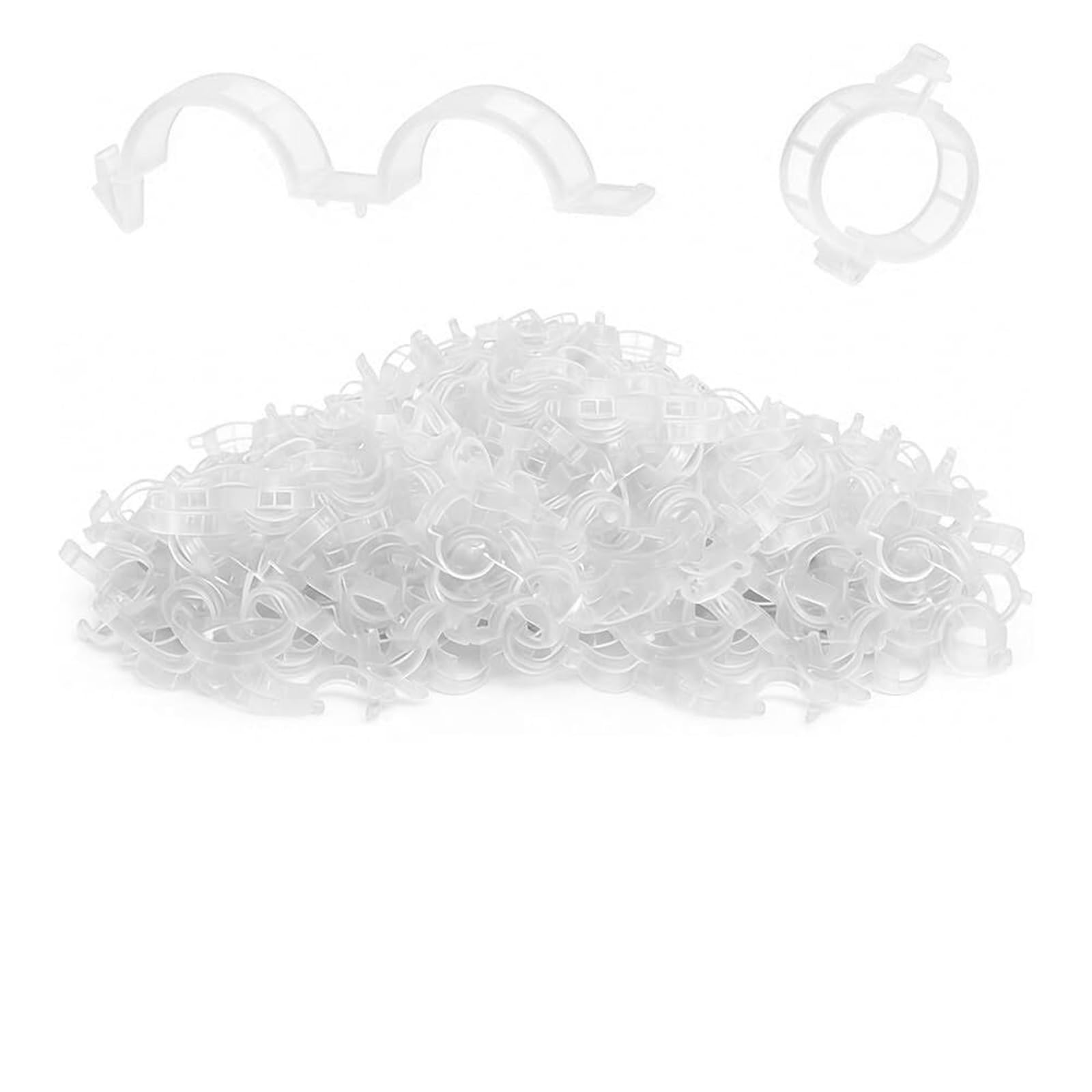 Mollette di sostegno per rampicanti da giardino, Clip Sostegno Piante for Pomodori E Viti Multicolor 150/300 pz(White 300Pcs)
