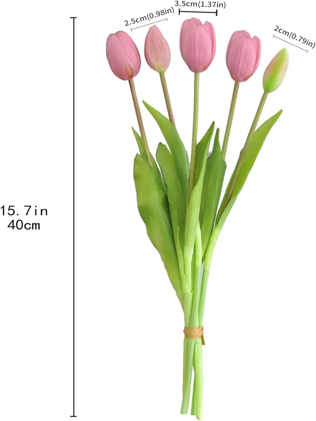 Aoivrb10PCS Artificial Tulip Flowers Real Touch Tulips Plastic Flower Fake Bouquet Table Arrangements Gift for Home Office Party Wedding Birthday Garden Store Decoration (Light Purple) - Image 2