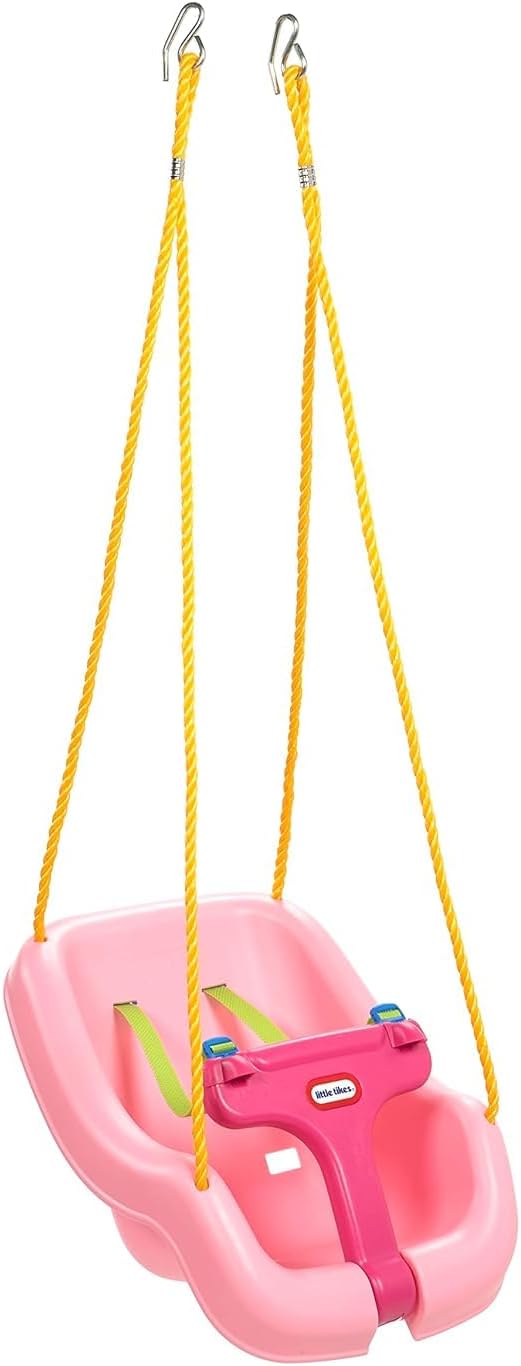 Snug 'n Secure Pink Swing with Adjustable Straps, 2-in-1 for Baby and Toddlers Ages 9 Months - 4 Years,16"D x 16.3"W x 17"H