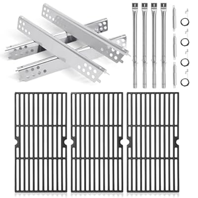 Criditpid Grill Replacement Parts for Charbroil Advantage 4 Burner 463344015, Grill Heat Plates, 463344015 Grates, Burners, Carryover Tubes and 463344015 Igniter for Char-Broil Advantage Grill Parts
