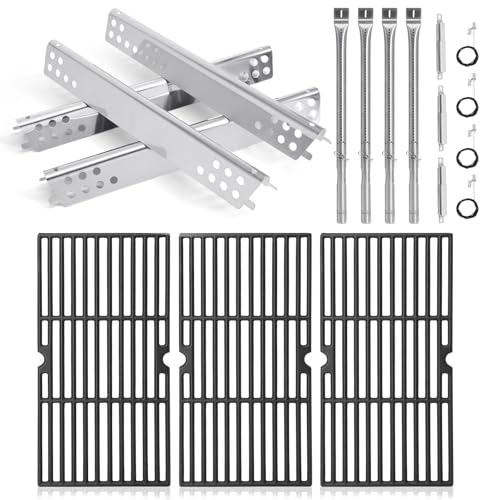 Criditpid Grill Replacement Parts for Charbroil Advantage 4 Burner 463344015 Grill Heat Plates 463344015 Grates Burners Carryover Tubes and 463344015 Igniter for Char-Broil Advantage Grill Parts