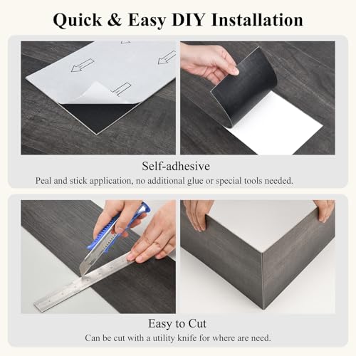 Planches de sol autocollantes en vinyle imperméable 15,2x91,4 cm pour pose DIY - 7