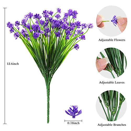 Image of AmyHomie 20 PCS Artificial Flowers for Outdoors, UV Resistant Fake Plants