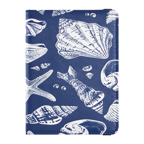 Porta passaporto portafoglio vaccino porta carte di credito custodia pelle Whiye conchiglie stella marina organizzatore documenti da viaggio Multi